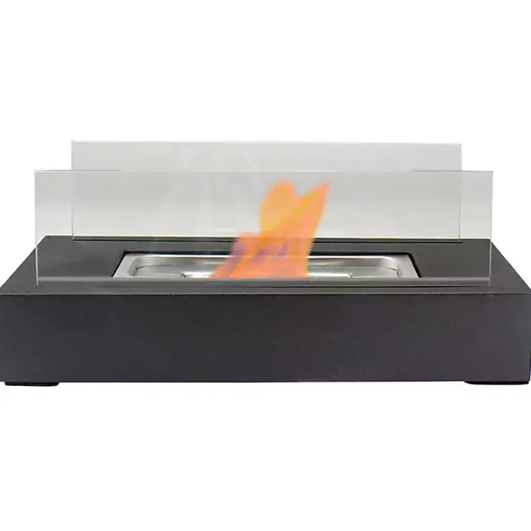 Kirklands Home Ventless Tabletop Fireplace on Black Base New