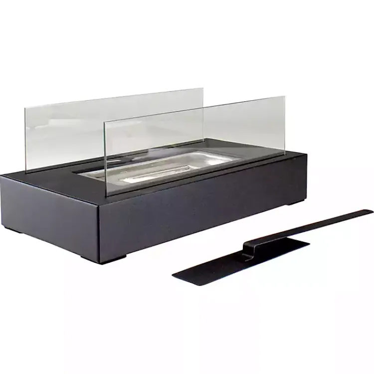 Kirklands Home Ventless Tabletop Fireplace on Black Base New