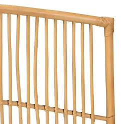 Kirklands Home Vertical Weave Rat Queen Headboard Tan