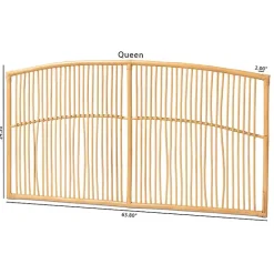 Kirklands Home Vertical Weave Rat Queen Headboard Tan