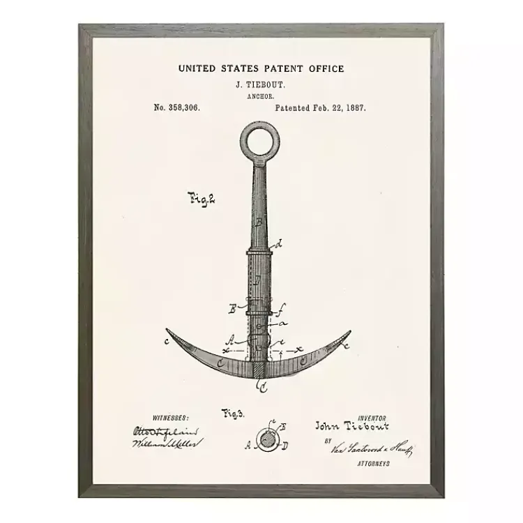 Kirklands Home Vintage Anchor Patent Framed Art Print Clearance