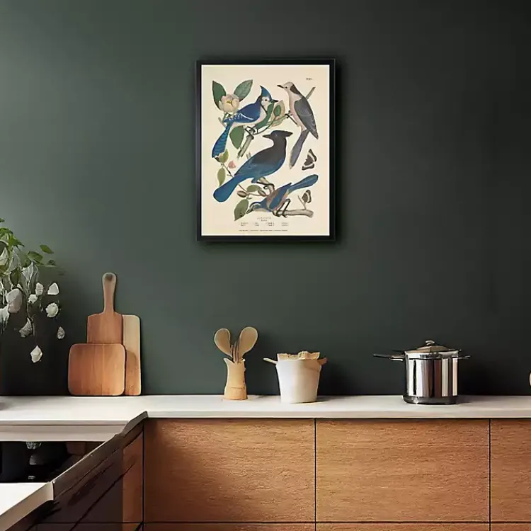 Kirklands Home Vintage Blue Jays Birds Framed Art Print Hot