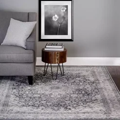 Kirklands Home Vintage Medallion Area Rug, 5x7 Blue Clearance