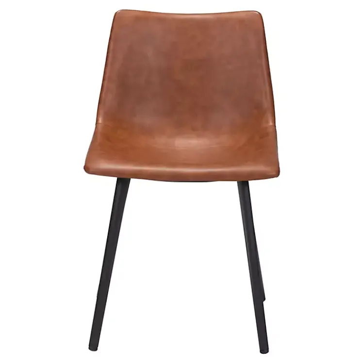 Kirklands Home Vintage Faux Leather Dining Chairs, Set of 2 Brown Sale