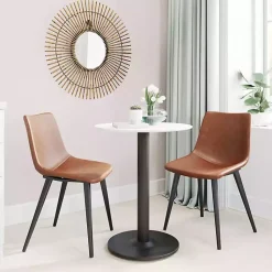Kirklands Home Vintage Faux Leather Dining Chairs, Set of 2 Brown Sale