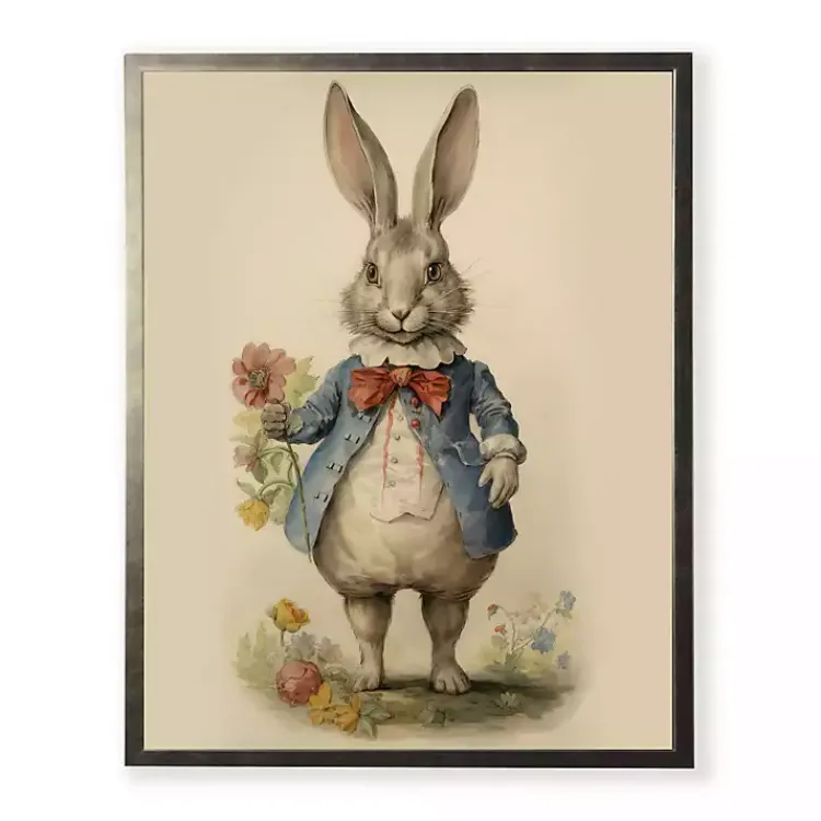 Easter Decorations>Kirklands Home Vintage Bunny Framed Art Print Tan