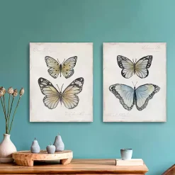 Kirklands Home Vintage Butterflies Canvas Art Prints, Set of 2 Outlet