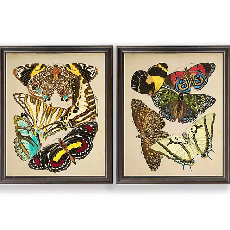 Kirklands Home Vintage Butterflies I Framed Art Prints, Set of 2 Multi