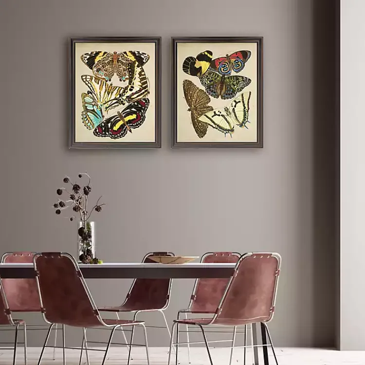 Kirklands Home Vintage Butterflies I Framed Art Prints, Set of 2 Multi