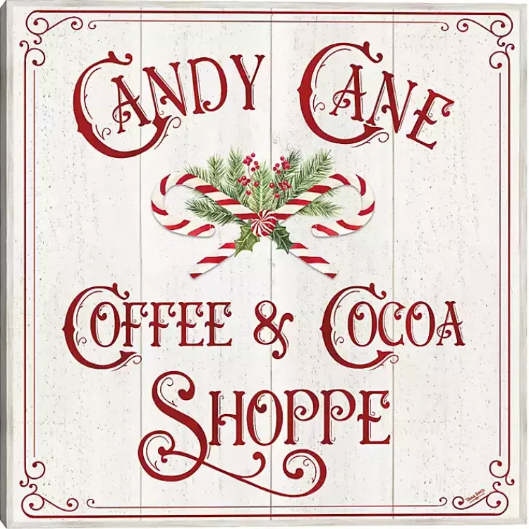 Christmas Art & Wall Decor>Kirklands Home Vintage Candy Cane Christmas Canvas Wall Plaque