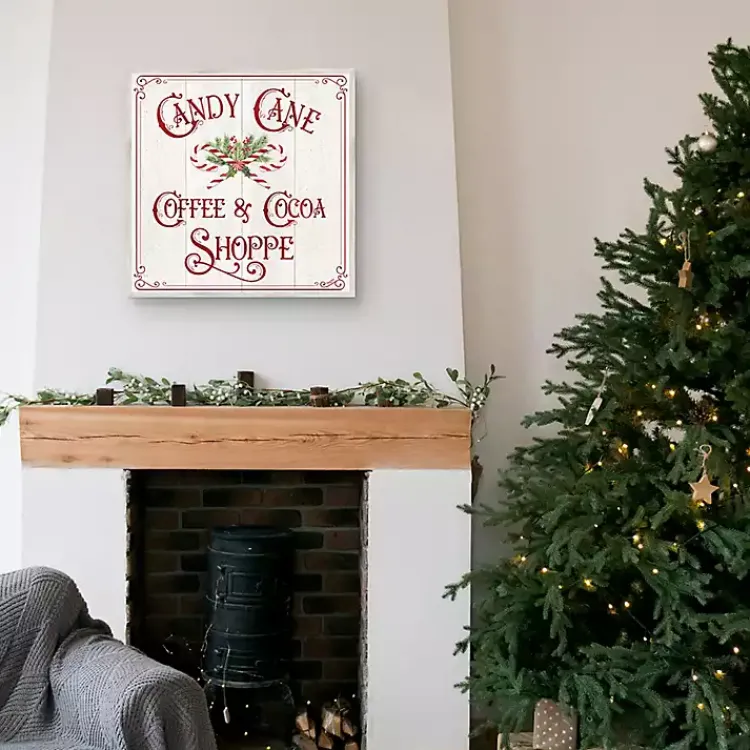 Christmas Art & Wall Decor>Kirklands Home Vintage Candy Cane Christmas Canvas Wall Plaque