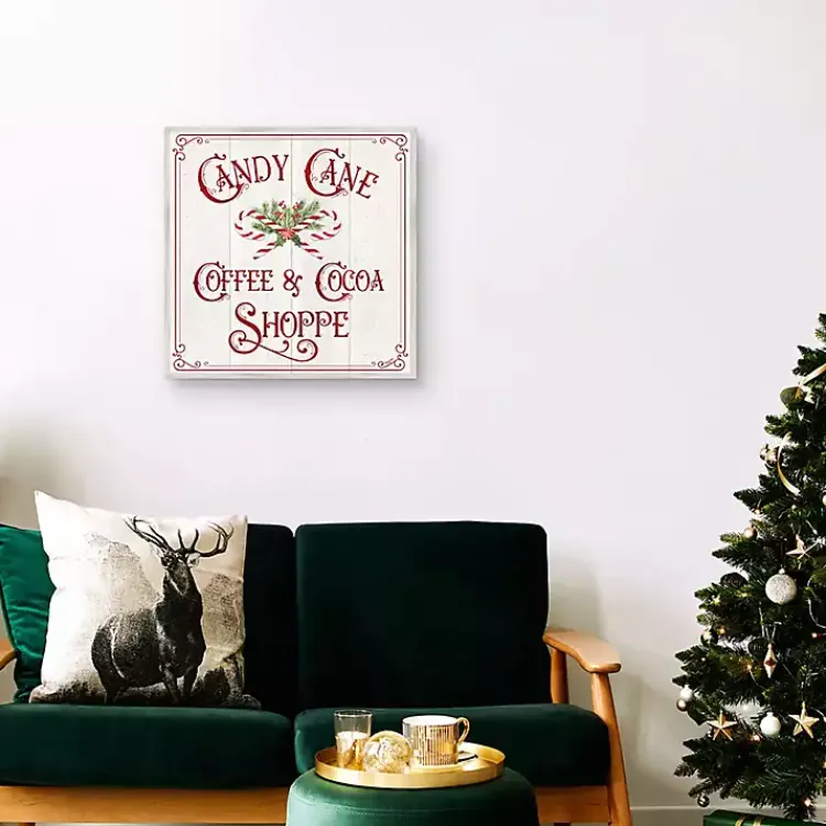 Christmas Art & Wall Decor>Kirklands Home Vintage Candy Cane Christmas Canvas Wall Plaque