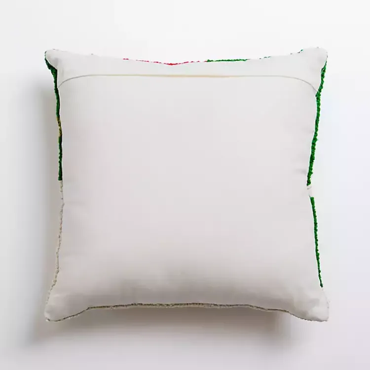 Christmas Pillows>Kirklands Home Vintage Cheerful Santa Hooked Christmas Pillow