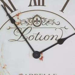Kirklands Home Vintage Cream Rust Round Framed Wall Clock Clearance