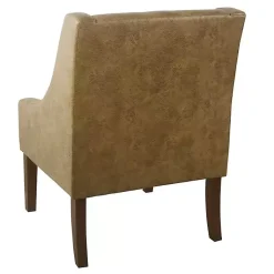 Kirklands Home Vintage Faux Leather Swoop Accent Chair Brown Sale