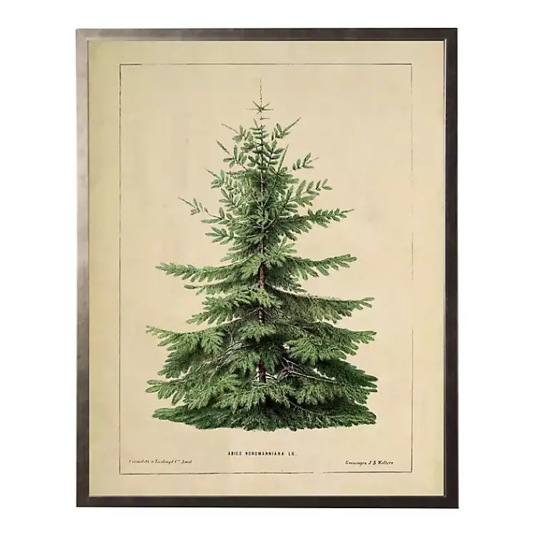 Christmas Art & Wall Decor>Kirklands Home Vintage Fir Tree Framed Art Print
