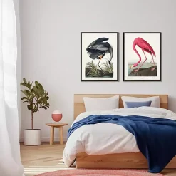 Kirklands Home Vintage Flamingo Bookplate Framed Art Print New