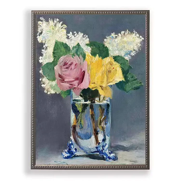 Kirklands Home Vintage Floral I Beaded Framed Art Print Sale