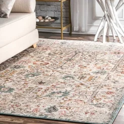 Kirklands Home Vintage Floral Lenore Area Rug, 5x7 Multi Hot