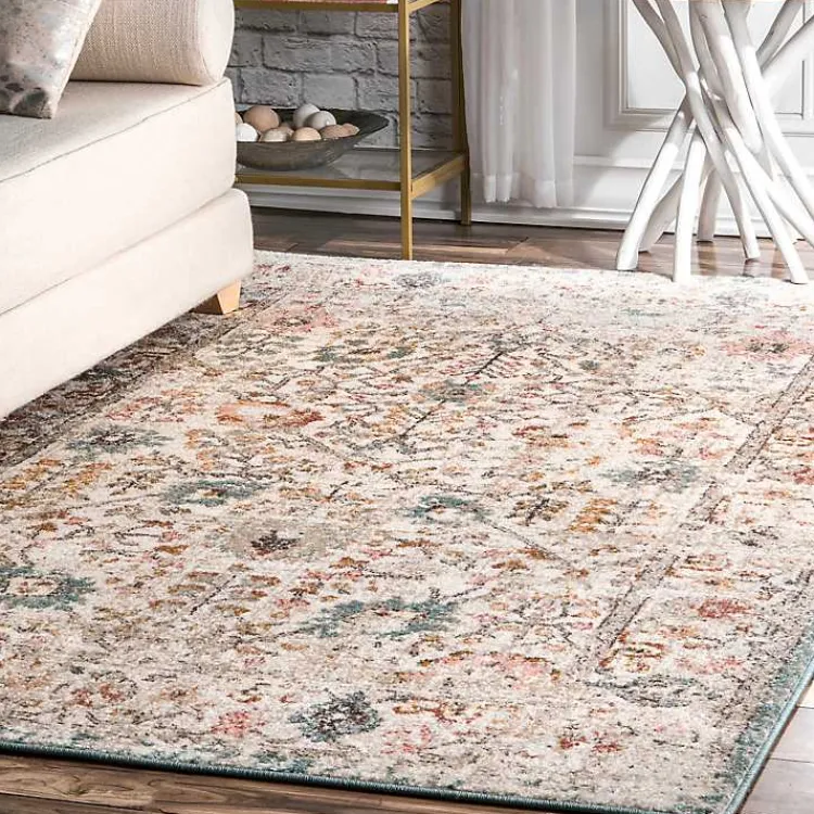 Kirklands Home Vintage Floral Lenore Area Rug, 5x7 Multi Hot