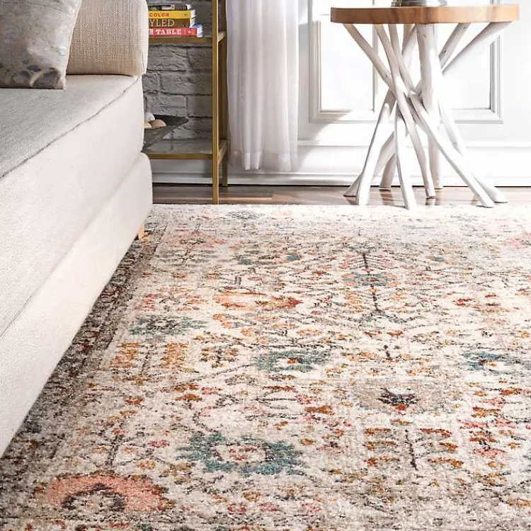 Kirklands Home Vintage Floral Lenore Area Rug, 5x7 Multi Hot