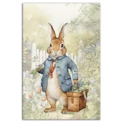 Easter Decorations>Kirklands Home Vintage Garden Bunny Canvas Art Print
