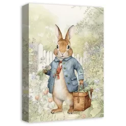 Easter Decorations>Kirklands Home Vintage Garden Bunny Canvas Art Print
