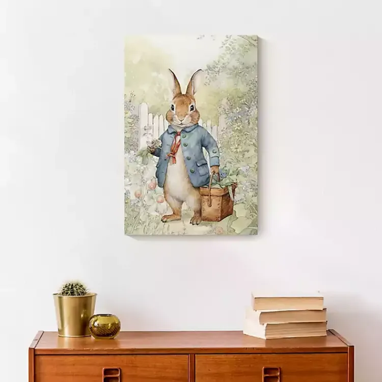 Easter Decorations>Kirklands Home Vintage Garden Bunny Canvas Art Print