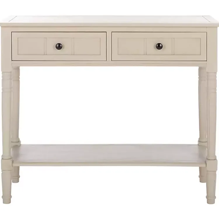 Kirklands Home Vintage 2-Drawer Samantha Console Table Gray Best
