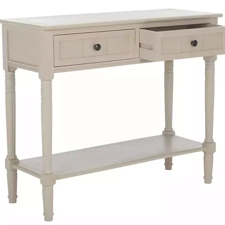 Kirklands Home Vintage 2-Drawer Samantha Console Table Gray Best