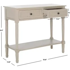 Kirklands Home Vintage 2-Drawer Samantha Console Table Gray Best