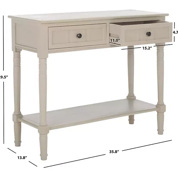 Kirklands Home Vintage 2-Drawer Samantha Console Table Gray Best
