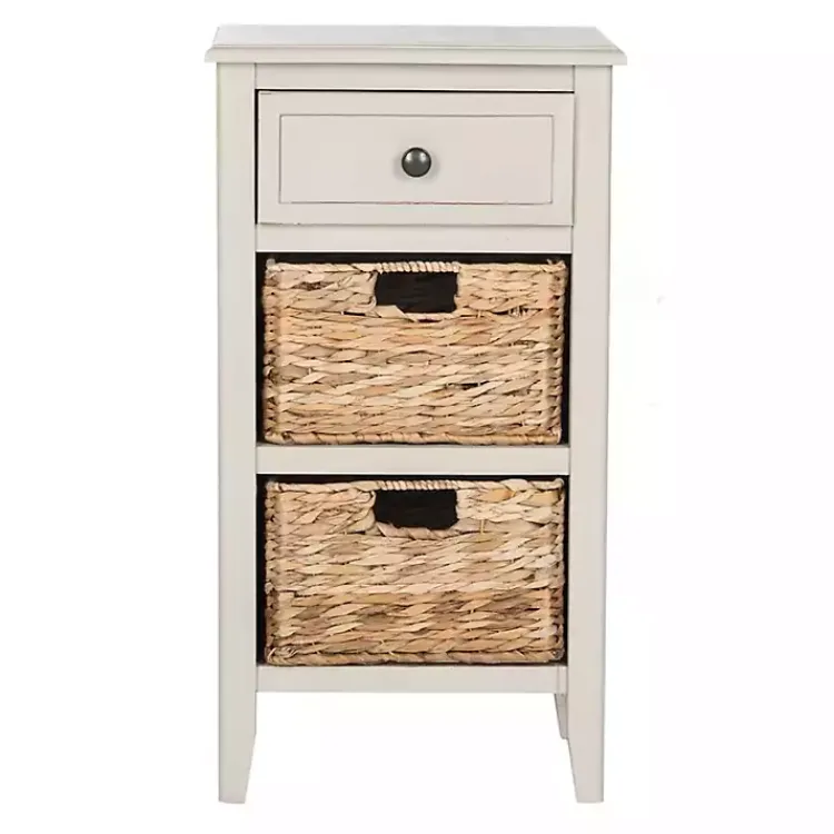 Kirklands Home Vintage Wood Baskets Everly Accent Table Gray Online