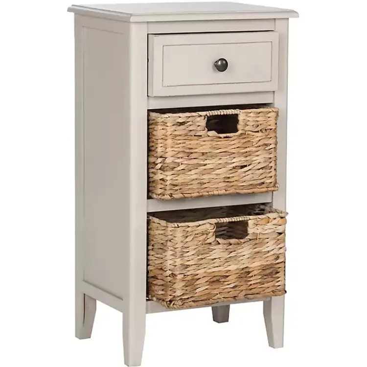 Kirklands Home Vintage Wood Baskets Everly Accent Table Gray Online