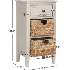 Kirklands Home Vintage Wood Baskets Everly Accent Table Gray Online