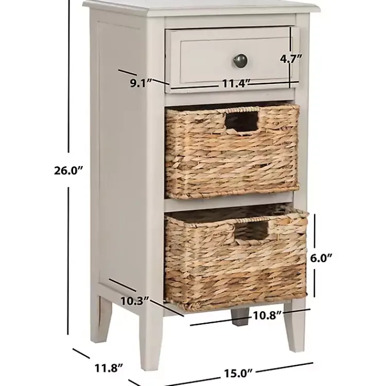 Kirklands Home Vintage Wood Baskets Everly Accent Table Gray Online
