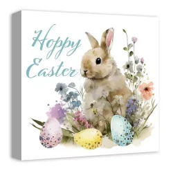 Easter Decorations>Kirklands Home Vintage Hoppy Easter Floral Canvas Art Print