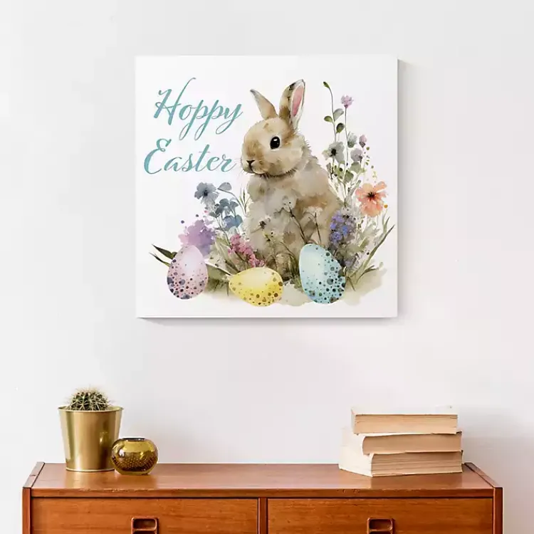 Easter Decorations>Kirklands Home Vintage Hoppy Easter Floral Canvas Art Print