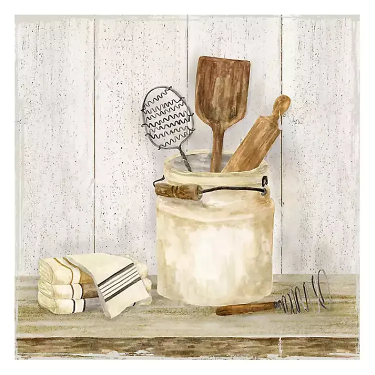Kirklands Home Vintage Kitchen I Giclee Canvas Art Print, 20x20 White Outlet