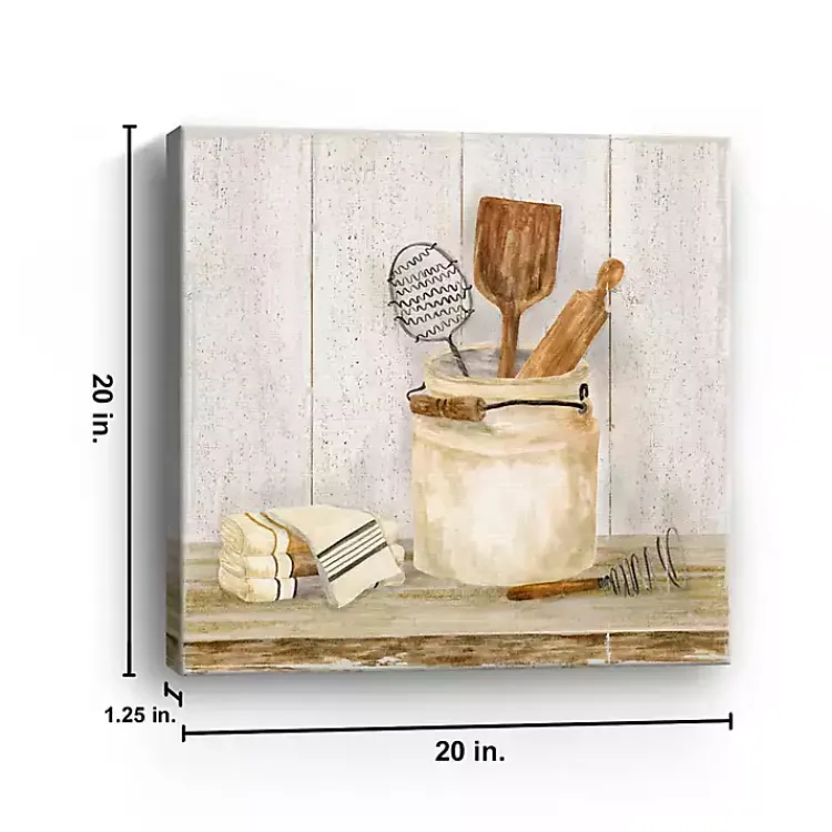 Kirklands Home Vintage Kitchen I Giclee Canvas Art Print, 20x20 White Outlet