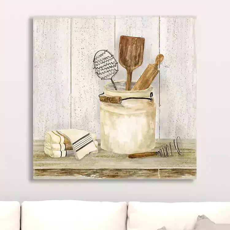 Kirklands Home Vintage Kitchen I Giclee Canvas Art Print, 20x20 White Outlet
