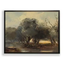Kirklands Home Vintage Landscape Framed Art Print Green New