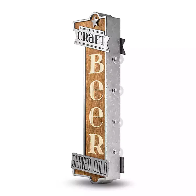 Kirklands Home Vintage LED Metal Craft Beer Bar Marquee Plaque Discount