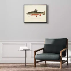 Kirklands Home Vintage Male Book Trout Framed Art Print New