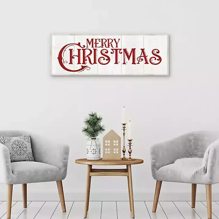 Christmas Art & Wall Decor>Kirklands Home Vintage Merry Christmas Canvas Wall Plaque