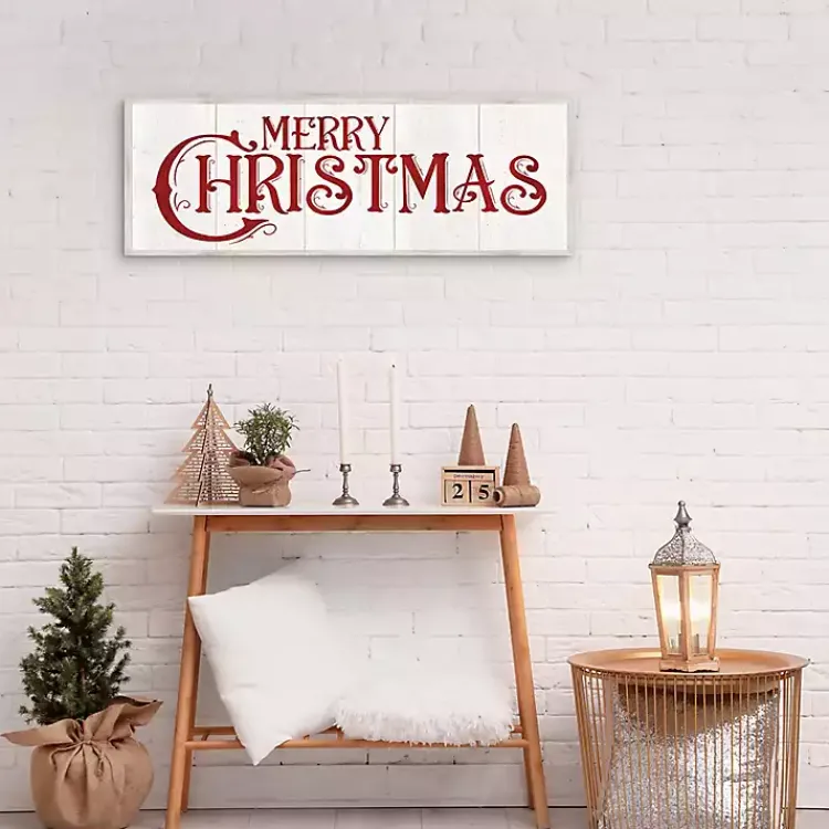 Christmas Art & Wall Decor>Kirklands Home Vintage Merry Christmas Canvas Wall Plaque