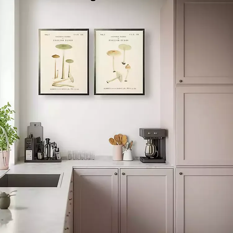 Kirklands Home Vintage Mushrooms I Framed Art Prints, Set of 2 Outlet