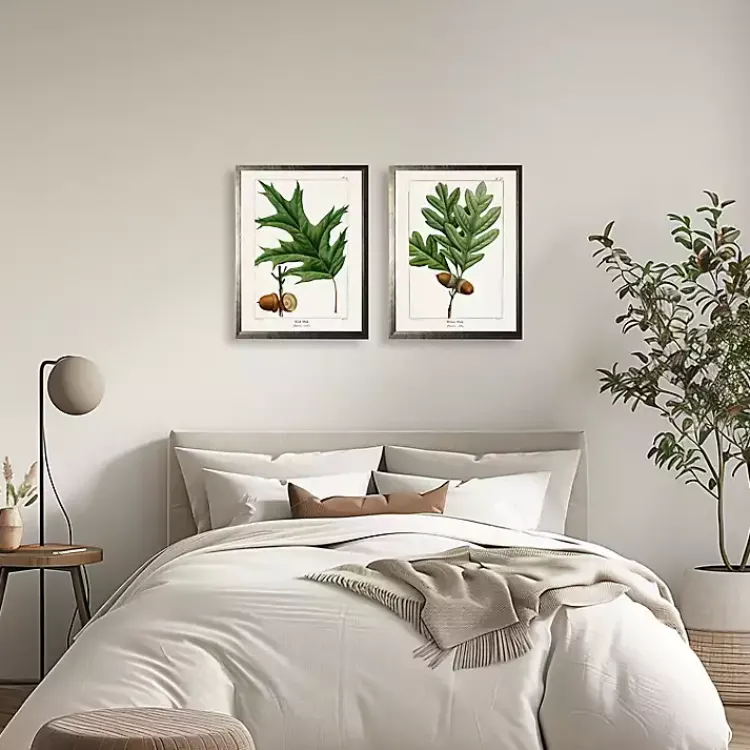 Kirklands Home Vintage Oak Leaves Framed Art Prints, Set of 2 Online