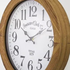 Kirklands Home Vintage Pocket Watch Wooden Wall Clock Clearance