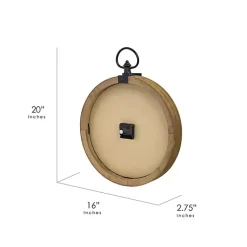 Kirklands Home Vintage Pocket Watch Wooden Wall Clock Clearance